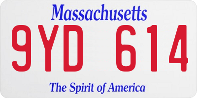 MA license plate 9YD614