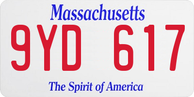 MA license plate 9YD617