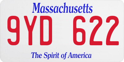 MA license plate 9YD622