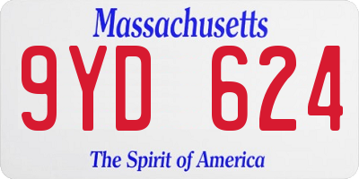 MA license plate 9YD624
