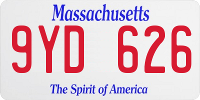 MA license plate 9YD626