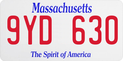 MA license plate 9YD630