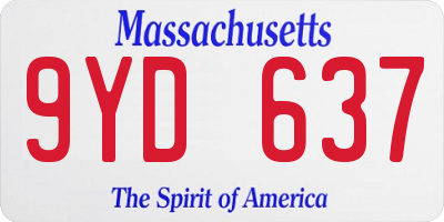 MA license plate 9YD637