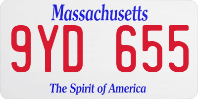 MA license plate 9YD655