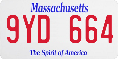 MA license plate 9YD664