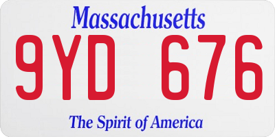 MA license plate 9YD676
