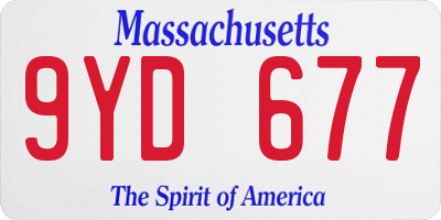 MA license plate 9YD677