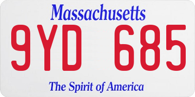 MA license plate 9YD685