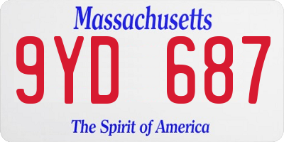 MA license plate 9YD687