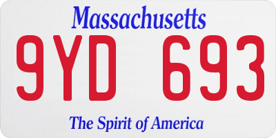 MA license plate 9YD693