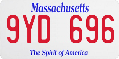 MA license plate 9YD696