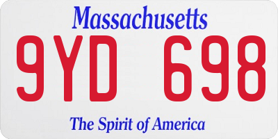 MA license plate 9YD698