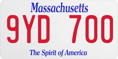 MA license plate 9YD700