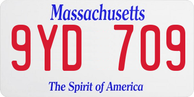 MA license plate 9YD709