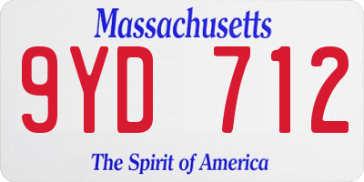 MA license plate 9YD712