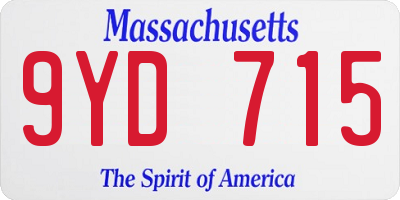 MA license plate 9YD715