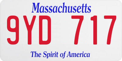 MA license plate 9YD717