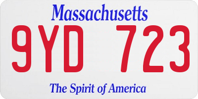 MA license plate 9YD723