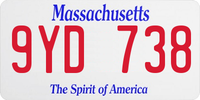MA license plate 9YD738