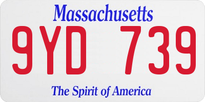 MA license plate 9YD739