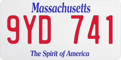 MA license plate 9YD741