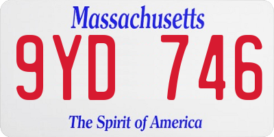 MA license plate 9YD746
