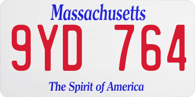 MA license plate 9YD764