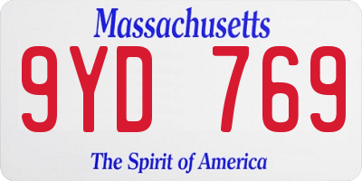 MA license plate 9YD769