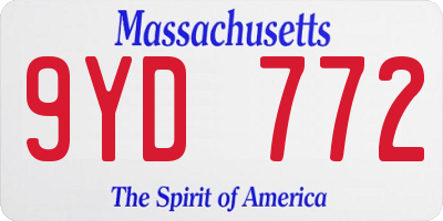 MA license plate 9YD772