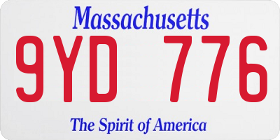 MA license plate 9YD776