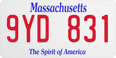 MA license plate 9YD831