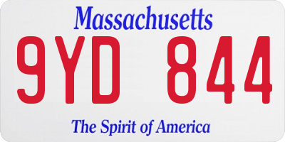 MA license plate 9YD844