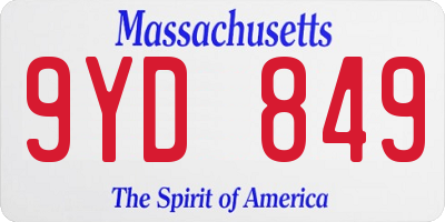 MA license plate 9YD849