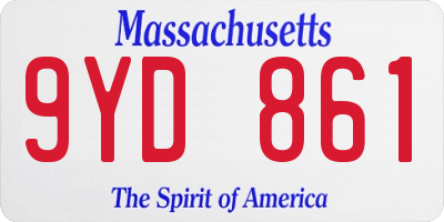MA license plate 9YD861