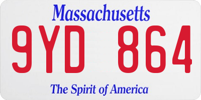MA license plate 9YD864