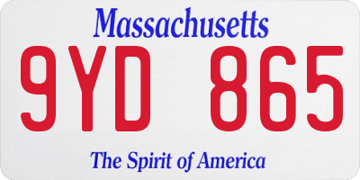 MA license plate 9YD865