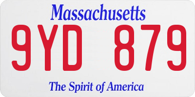 MA license plate 9YD879