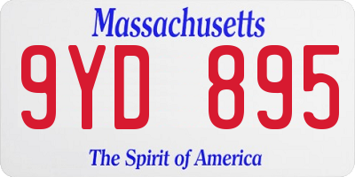 MA license plate 9YD895