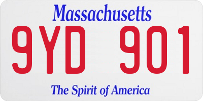 MA license plate 9YD901