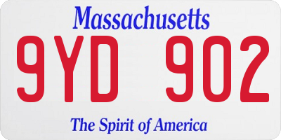 MA license plate 9YD902