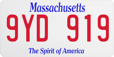 MA license plate 9YD919