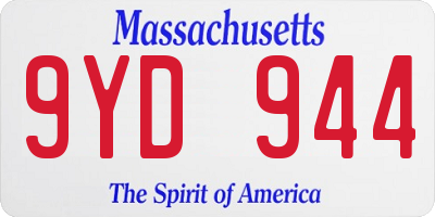 MA license plate 9YD944