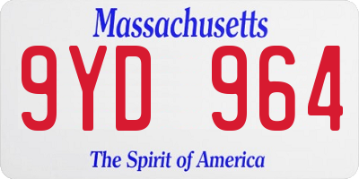 MA license plate 9YD964