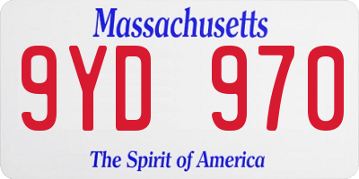 MA license plate 9YD970