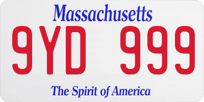 MA license plate 9YD999