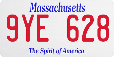 MA license plate 9YE628