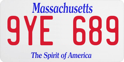 MA license plate 9YE689