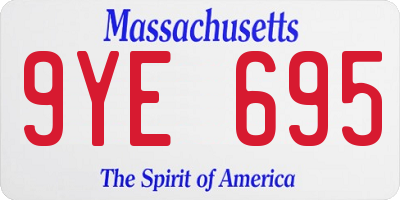 MA license plate 9YE695