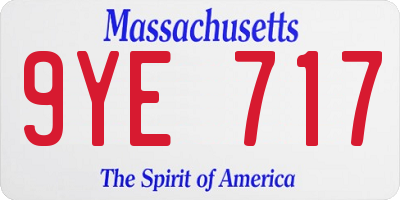 MA license plate 9YE717