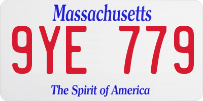 MA license plate 9YE779